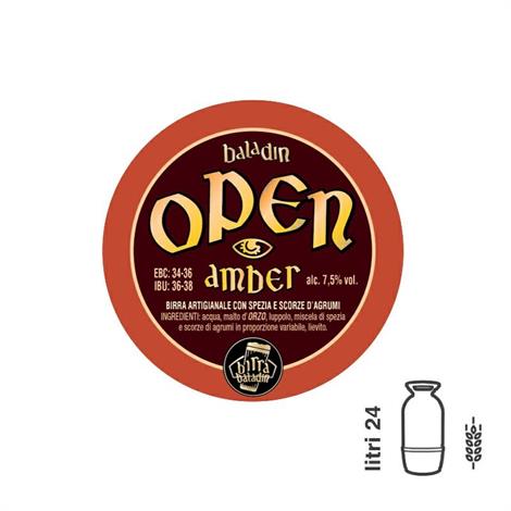 Birra Open Amber BALADIN lt.24 Fusto Plastica Key Keg con sacca
